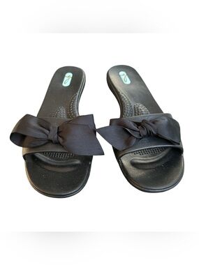 Oka B Oka-B Madison Bow Sandals slides Size ML (8.5-9.5) ALL Black